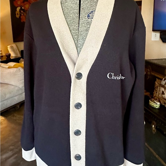 Dior Black and Cream Cardigan Sweater - Picture 1 of 4